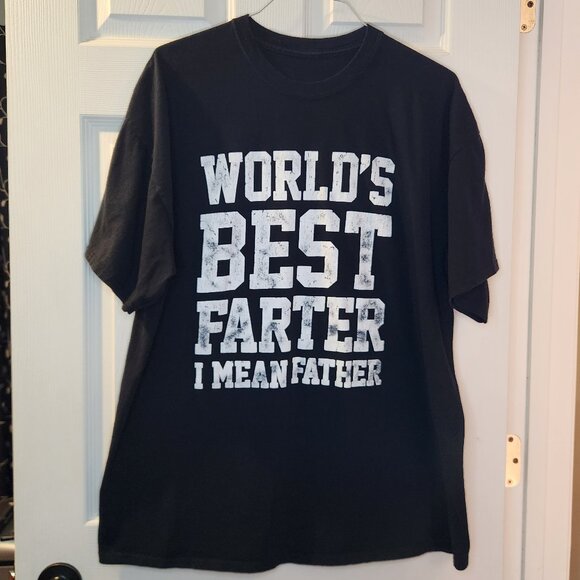 World's Best Farter- I Mean Father Black Tee - Picture 1 of 3